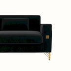 Sofá biplaza moderno tapizado de terciopelo capitoné con cojines y almohadas extraíbles - 85.63 in.D x 30.31 in.W x 30.51 in.H