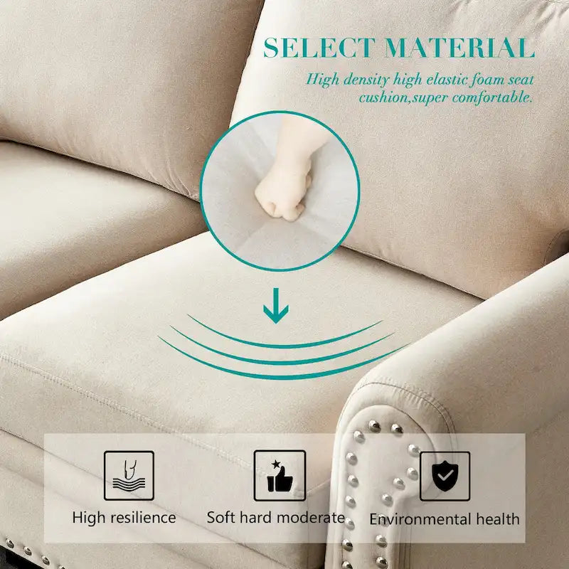 Sofa mit Leinenbezug und Stauraum