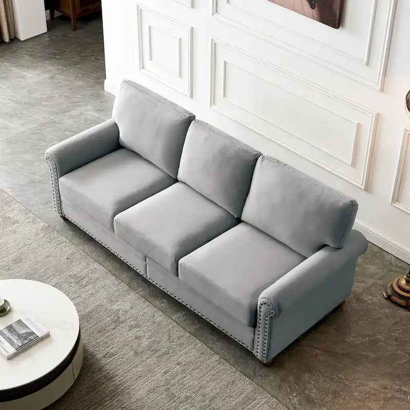 Sofa mit Leinenbezug und Stauraum