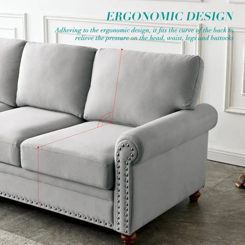 Sofa mit Leinenbezug und Stauraum