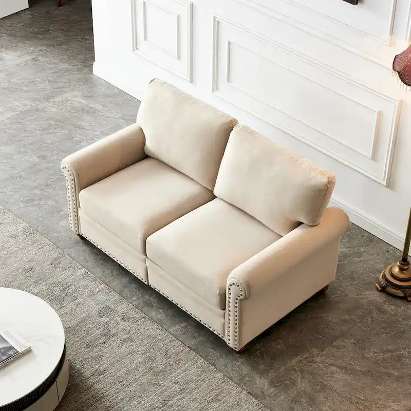 Sofa mit Leinenbezug und Stauraum