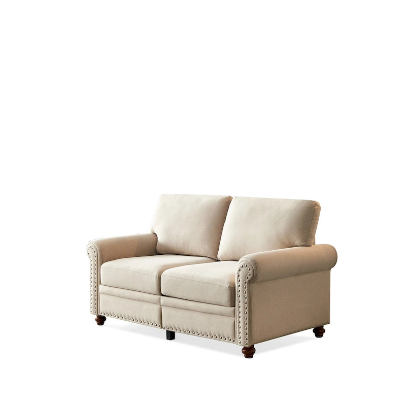 Sofa mit Leinenbezug und Stauraum