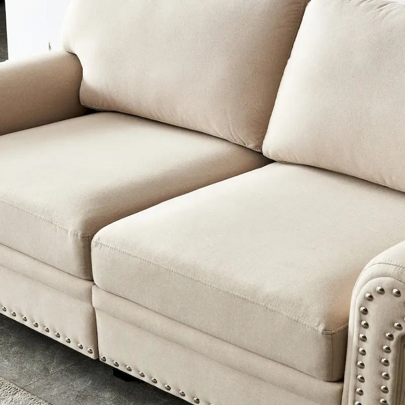 Sofa mit Leinenbezug und Stauraum