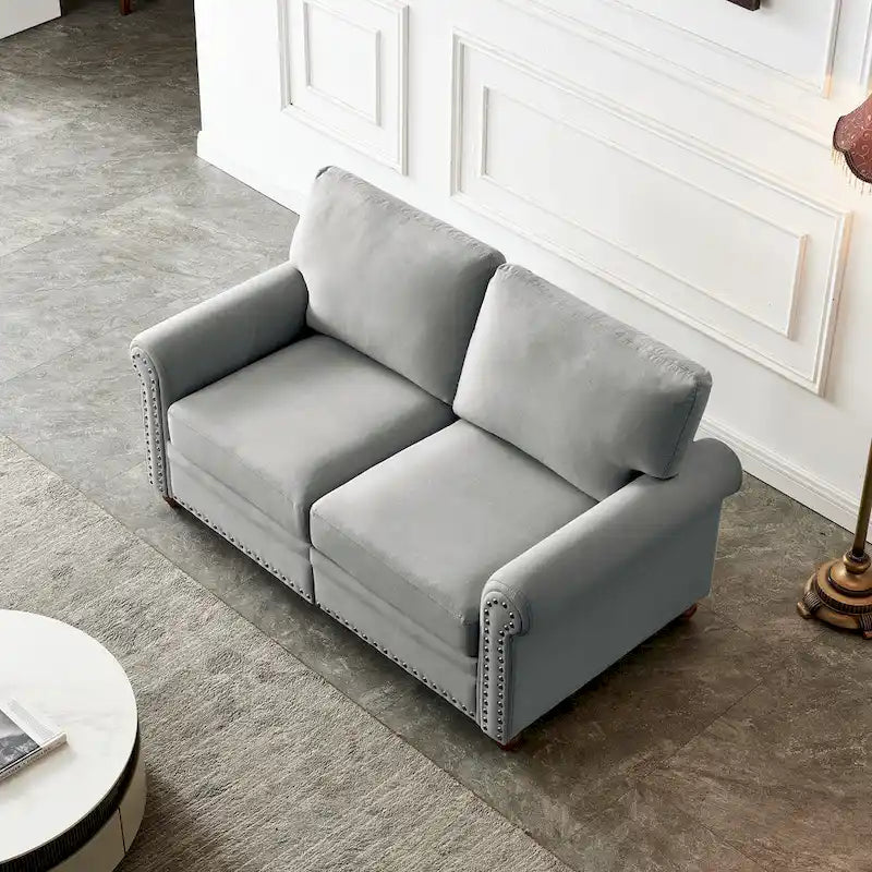 Sofa mit Leinenbezug und Stauraum
