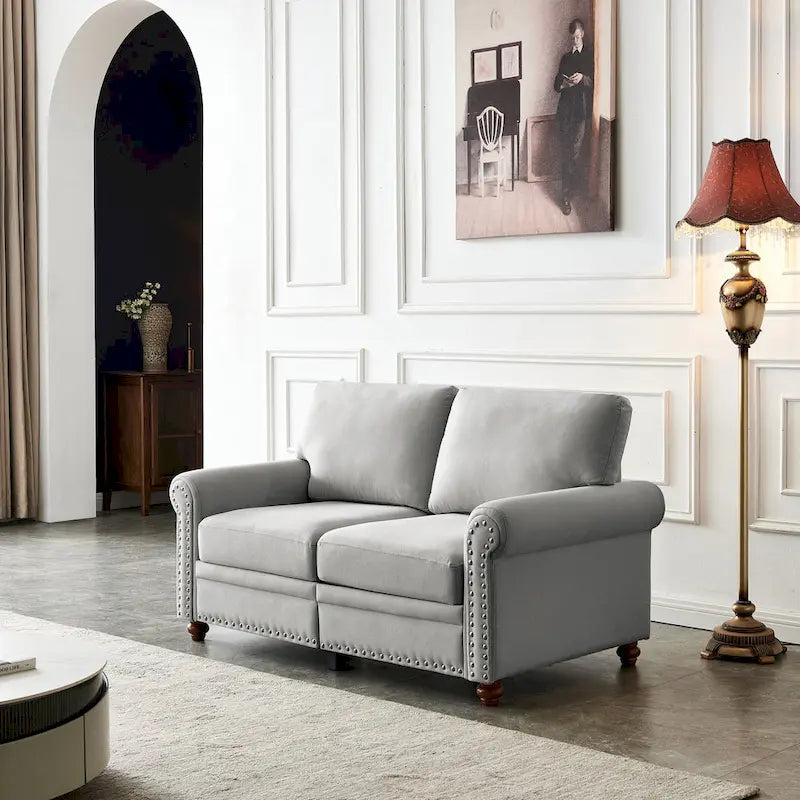 Sofa mit Leinenbezug und Stauraum