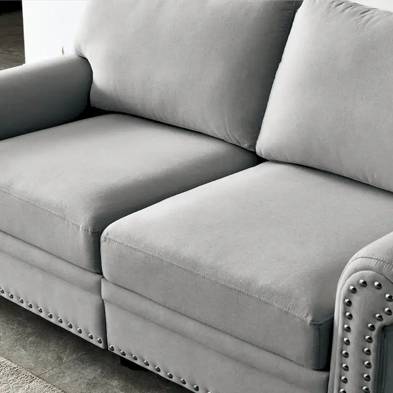 Sofa mit Leinenbezug und Stauraum
