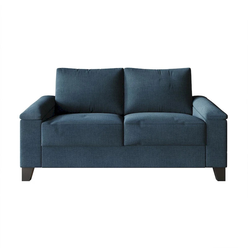 Lniana tapicerowana sofa loveseat CraftPorch w prostym stylu