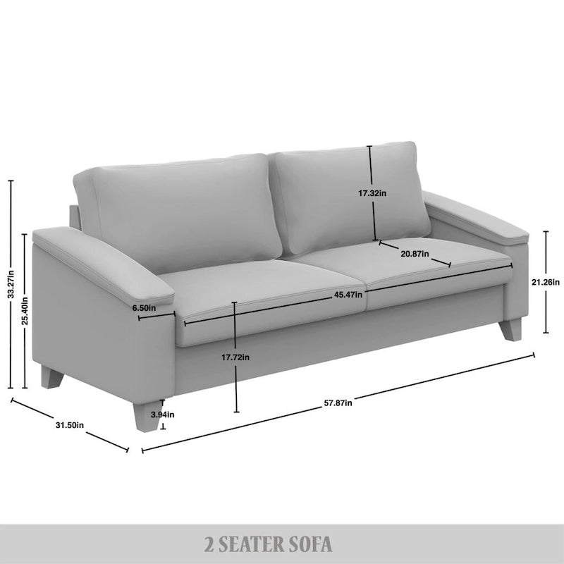 Lniana tapicerowana sofa loveseat CraftPorch w prostym stylu