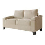 Lniana tapicerowana sofa loveseat CraftPorch w prostym stylu