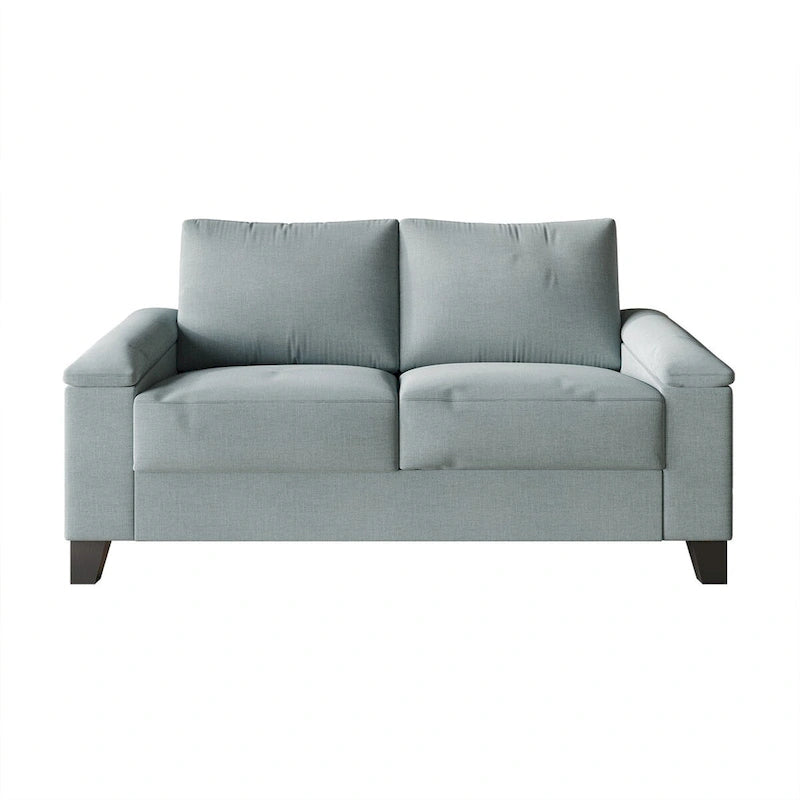 Lniana tapicerowana sofa loveseat CraftPorch w prostym stylu