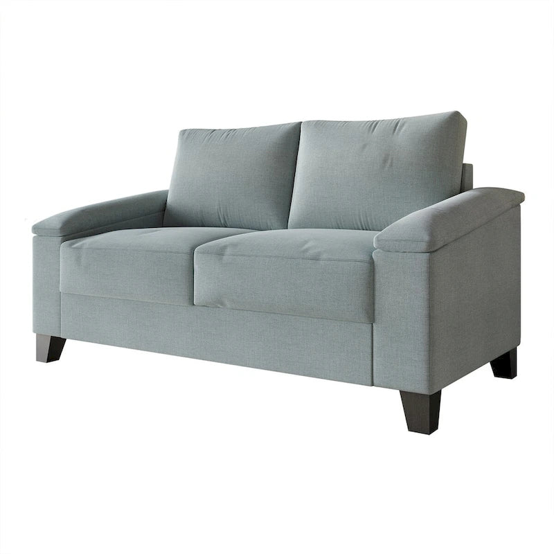 Lniana tapicerowana sofa loveseat CraftPorch w prostym stylu