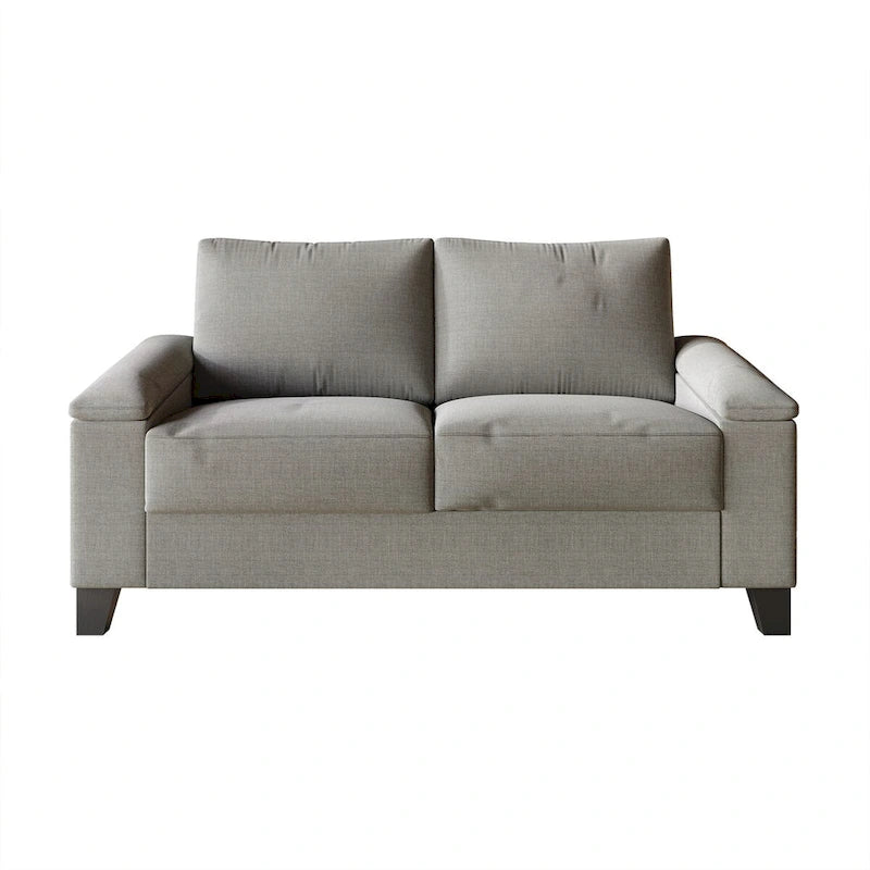 Lniana tapicerowana sofa loveseat CraftPorch w prostym stylu