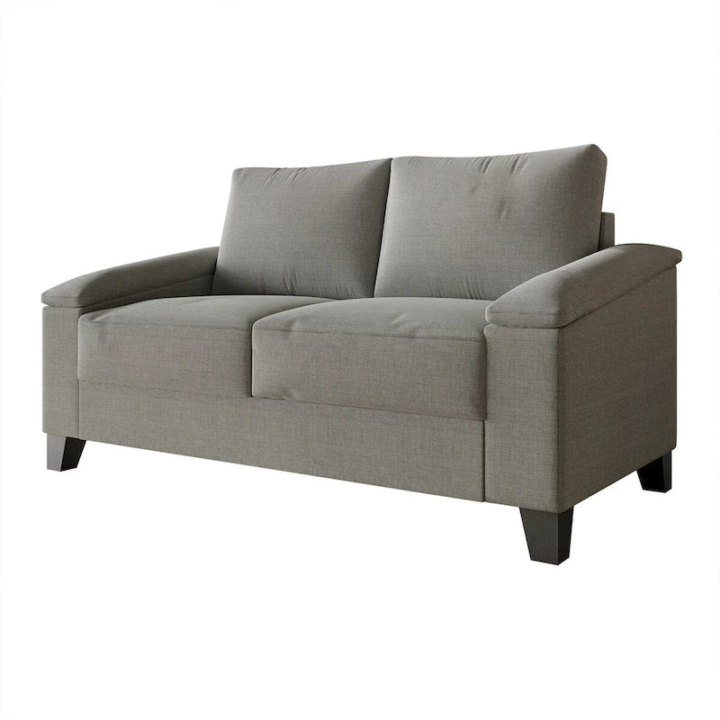 Lniana tapicerowana sofa loveseat CraftPorch w prostym stylu
