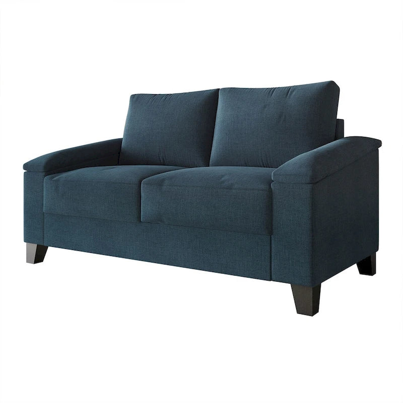 Lniana tapicerowana sofa loveseat CraftPorch w prostym stylu