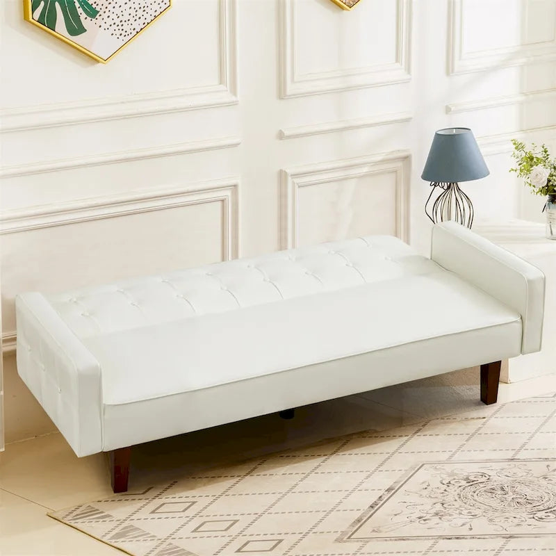 Vuodesohva, futon-vuodesohva, keinonahkainen kahden istuttavan sohvan futon, kahden istuttavan sohvan vuode olohuoneeseen tai vieras