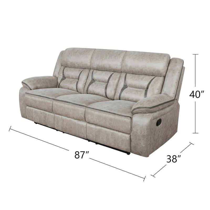 Manuell verstellbares PU-Sofa-Set in Taupe