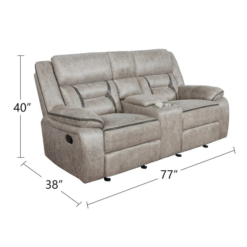 Manuell verstellbares PU-Sofa-Set in Taupe