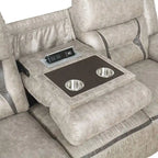 Manuell verstellbares PU-Sofa-Set in Taupe