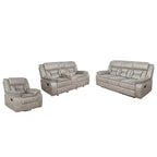 Manuell verstellbares PU-Sofa-Set in Taupe