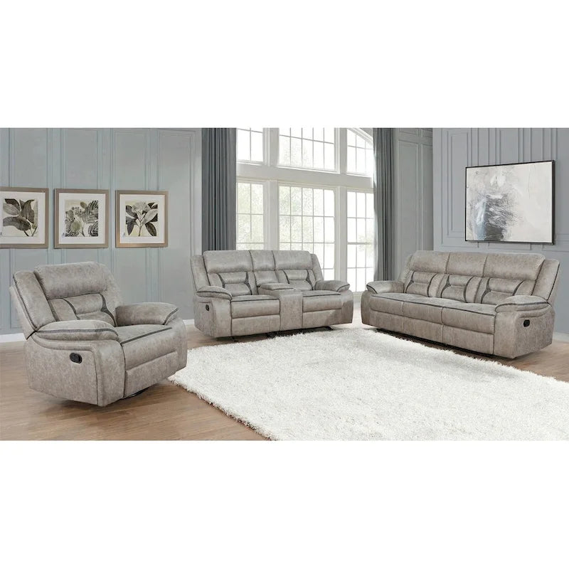 Manuell verstellbares PU-Sofa-Set in Taupe
