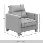 Czysty i minimalistyczny 3-częściowy zestaw do salonu CraftPorch z tapicerką lnianą