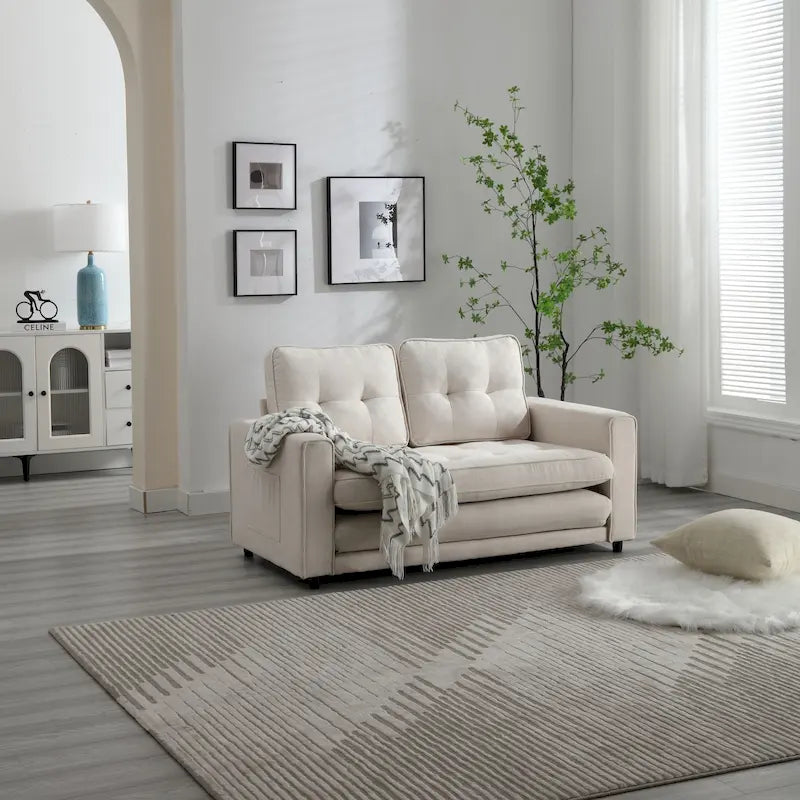 Sofá de terciopelo plegable en 3 partes, sofá cama convertible extraíble
