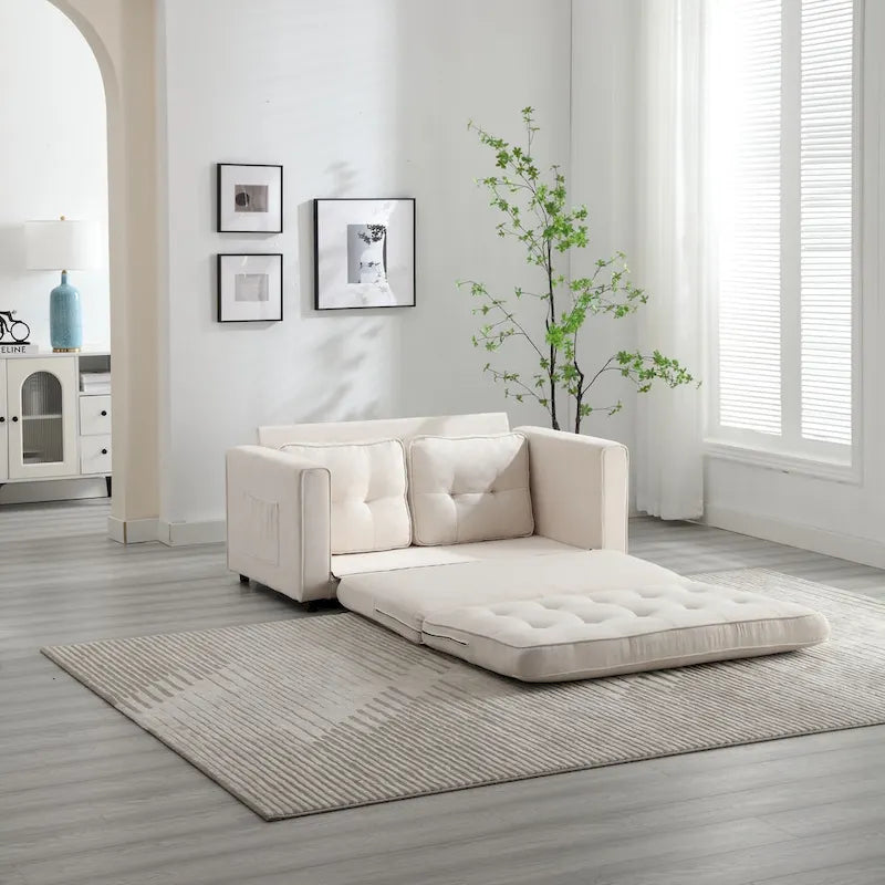 Sofá de terciopelo plegable en 3 partes, sofá cama convertible extraíble
