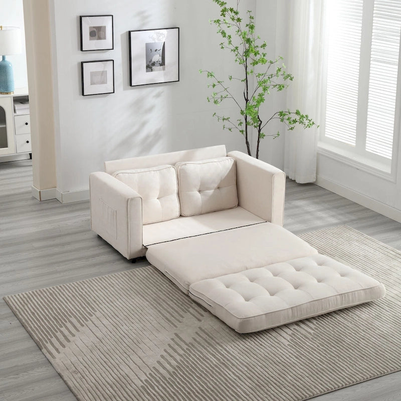 Sofá de terciopelo plegable en 3 partes, sofá cama convertible extraíble