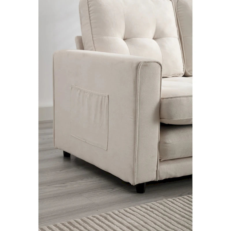 Sofá de terciopelo plegable en 3 partes, sofá cama convertible extraíble