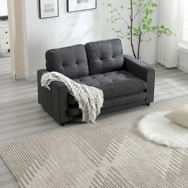 Sofá de terciopelo plegable en 3 partes, sofá cama convertible extraíble