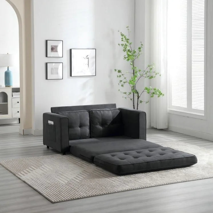 Sofá de terciopelo plegable en 3 partes, sofá cama convertible extraíble