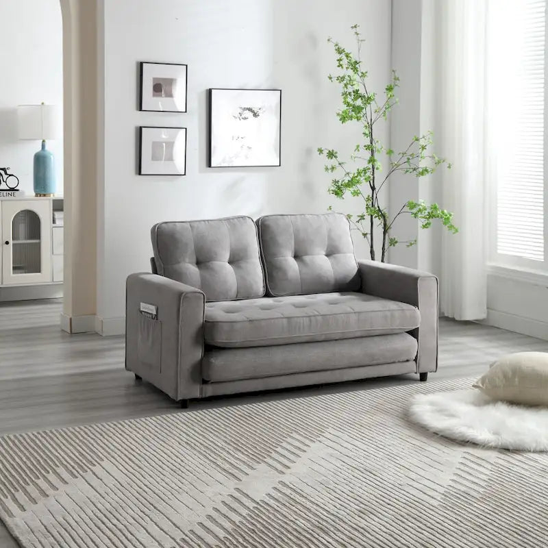 Sofá de terciopelo plegable en 3 partes, sofá cama convertible extraíble