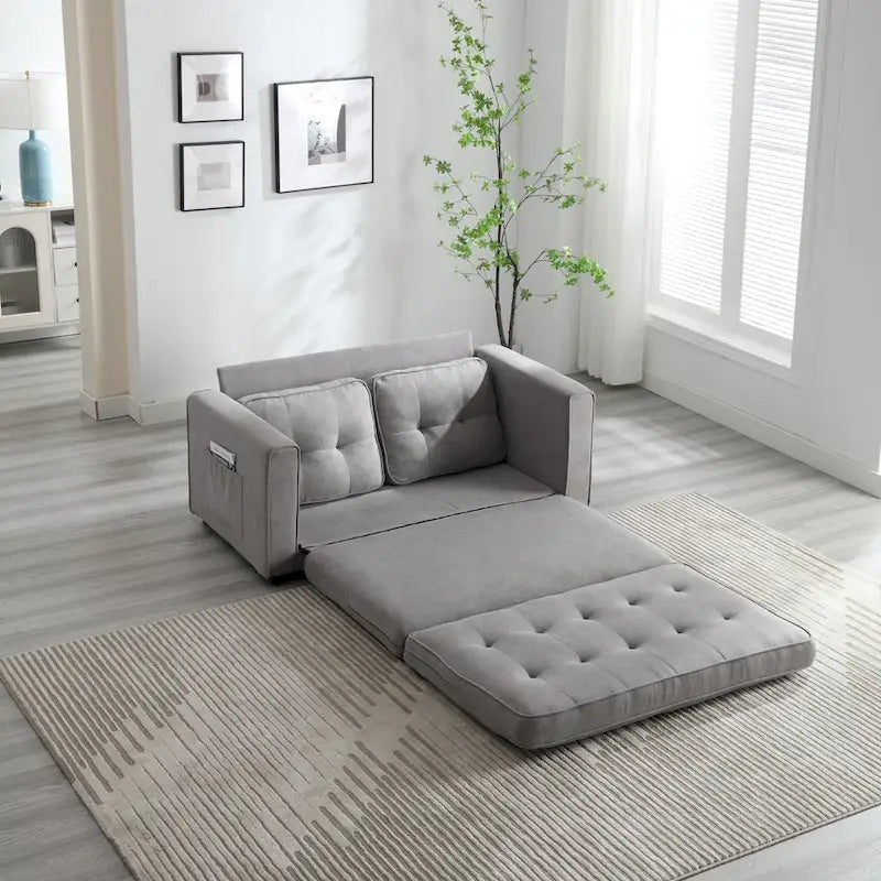 Sofá de terciopelo plegable en 3 partes, sofá cama convertible extraíble