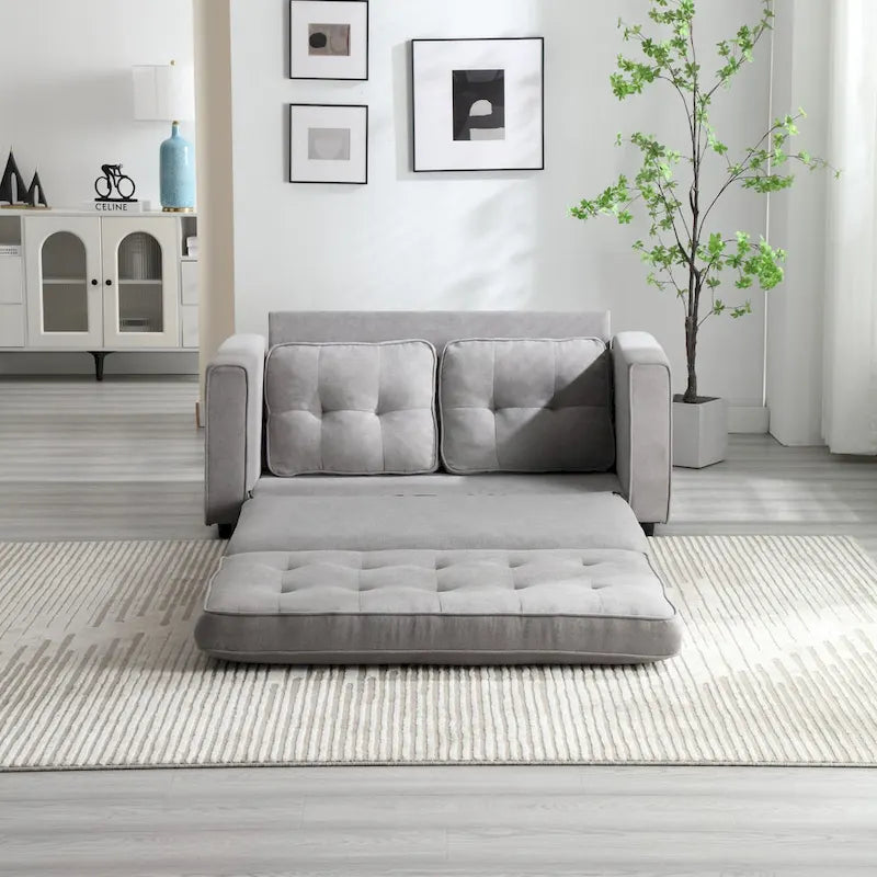Sofá de terciopelo plegable en 3 partes, sofá cama convertible extraíble