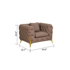 3-delige moderne woonkamerset in mid-century-stijl met gestructureerde stoffen bekleding