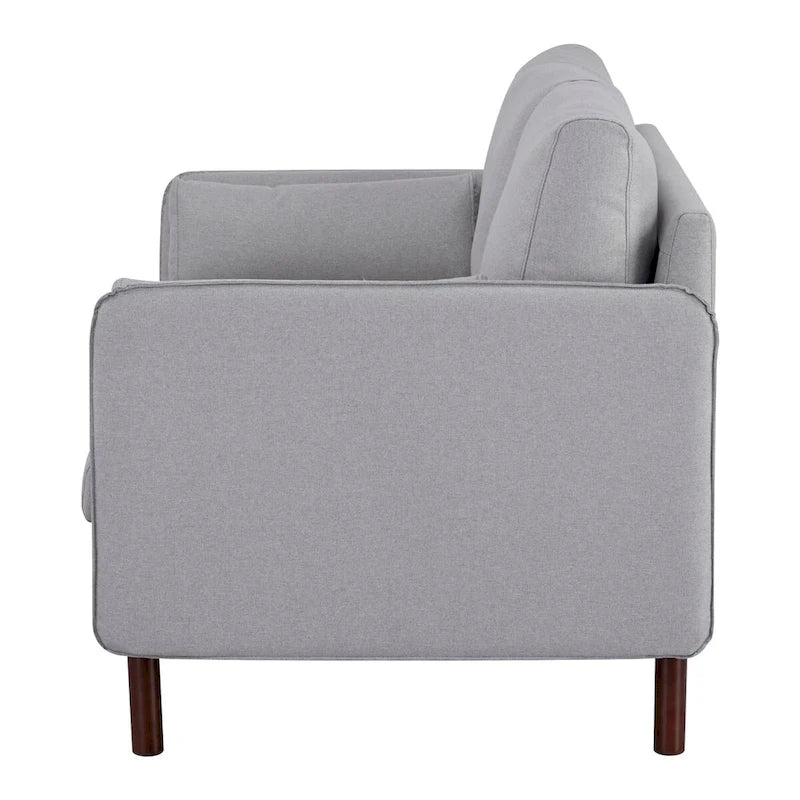 Sofá moderno de dos plazas Yucca, sofá de poliéster y cuero vegano; incluye 2 almohadas