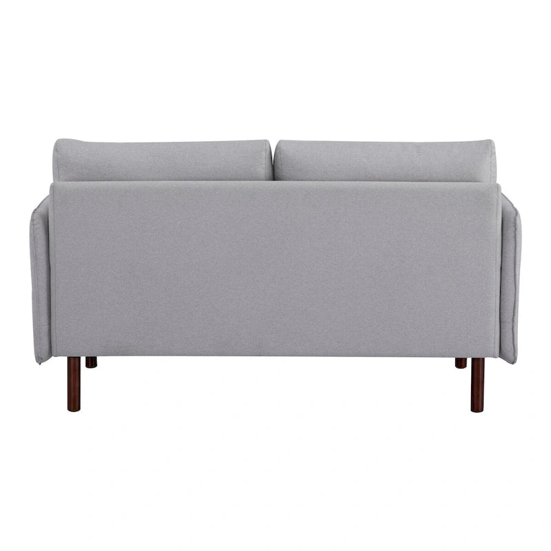 Sofá moderno de dos plazas Yucca, sofá de poliéster y cuero vegano; incluye 2 almohadas