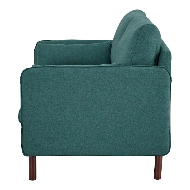 Sofá moderno de dos plazas Yucca, sofá de poliéster y cuero vegano; incluye 2 almohadas