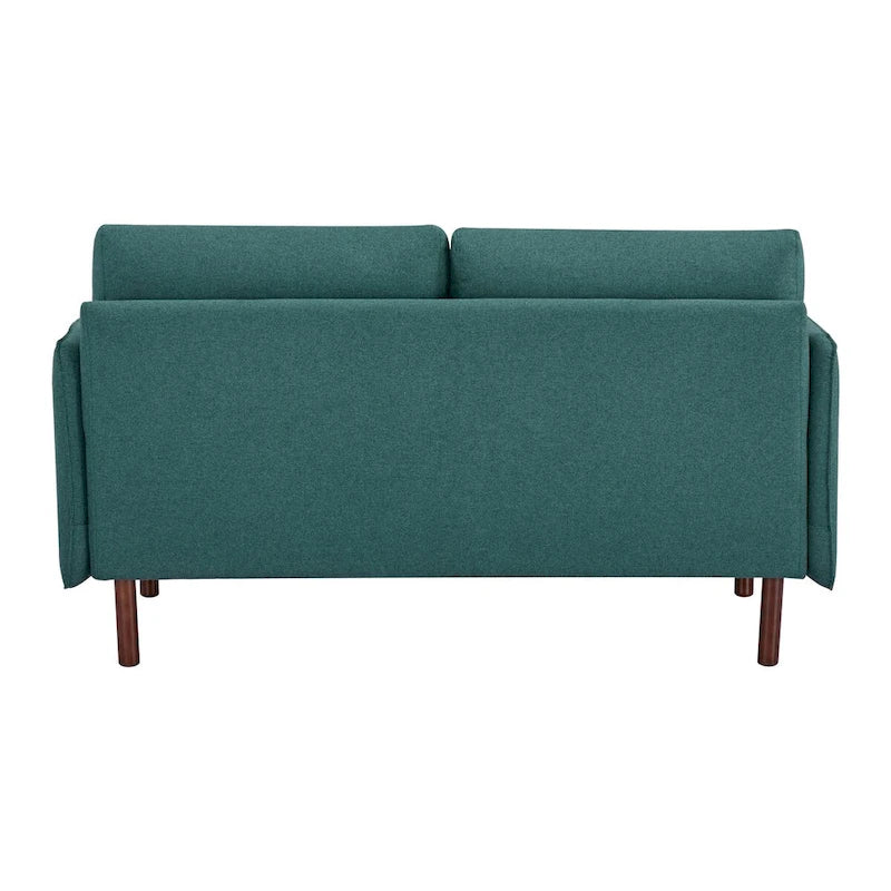 Sofá moderno de dos plazas Yucca, sofá de poliéster y cuero vegano; incluye 2 almohadas