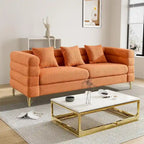 Modulares Ecksofa Ouyessir aus Teddy-Stoff, modernes L-Form-Sofa für 2/3/4 Personen mit Kissen