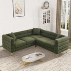Modulares Ecksofa Ouyessir aus Teddy-Stoff, modernes L-Form-Sofa für 2/3/4 Personen mit Kissen