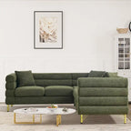 Modulares Ecksofa Ouyessir aus Teddy-Stoff, modernes L-Form-Sofa für 2/3/4 Personen mit Kissen