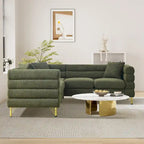 Modulares Ecksofa Ouyessir aus Teddy-Stoff, modernes L-Form-Sofa für 2/3/4 Personen mit Kissen