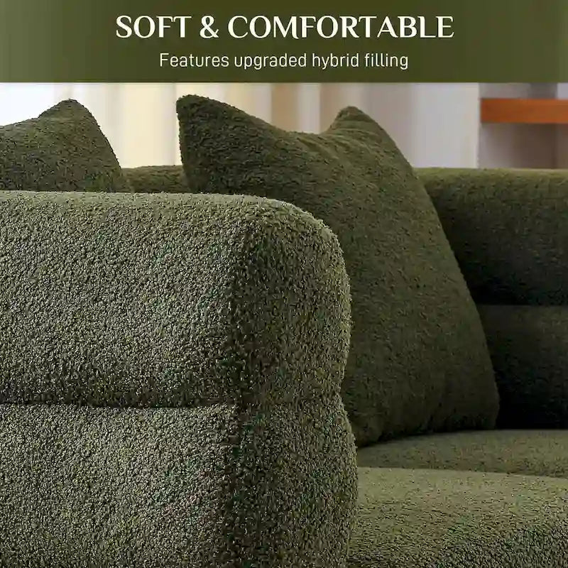 Modulares Ecksofa Ouyessir aus Teddy-Stoff, modernes L-Form-Sofa für 2/3/4 Personen mit Kissen