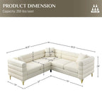 Modulares Ecksofa Ouyessir aus Teddy-Stoff, modernes L-Form-Sofa für 2/3/4 Personen mit Kissen