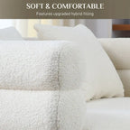 Modulares Ecksofa Ouyessir aus Teddy-Stoff, modernes L-Form-Sofa für 2/3/4 Personen mit Kissen