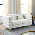 Modulares Ecksofa Ouyessir aus Teddy-Stoff, modernes L-Form-Sofa für 2/3/4 Personen mit Kissen