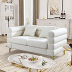 Modulares Ecksofa Ouyessir aus Teddy-Stoff, modernes L-Form-Sofa für 2/3/4 Personen mit Kissen