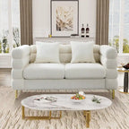 Modulares Ecksofa Ouyessir aus Teddy-Stoff, modernes L-Form-Sofa für 2/3/4 Personen mit Kissen