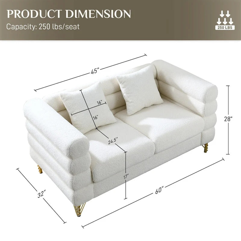 Modulares Ecksofa Ouyessir aus Teddy-Stoff, modernes L-Form-Sofa für 2/3/4 Personen mit Kissen